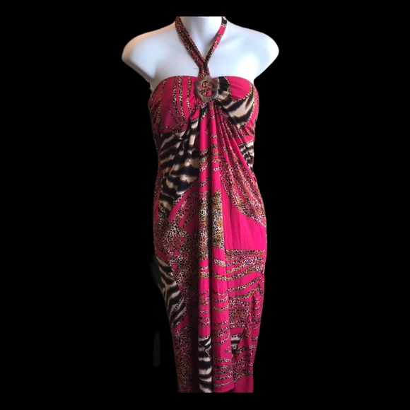 Dresses & Skirts - Leopard Bandeau Dress Midi Sun Animal Print